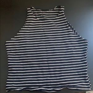 Black and White, Striped Crop-Top